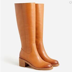 J. Crew Leather Knee-high Stacked-heel boots SZ 8.5